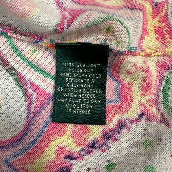 Lauren Ralph Lauren Pink Paisley Print Boat Neck Three-Quarter Sleeve Size M - Picture 6 of 9